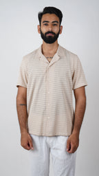 BRO'S VANITY Men's Geometric Jacquard Casual Resort Shirt