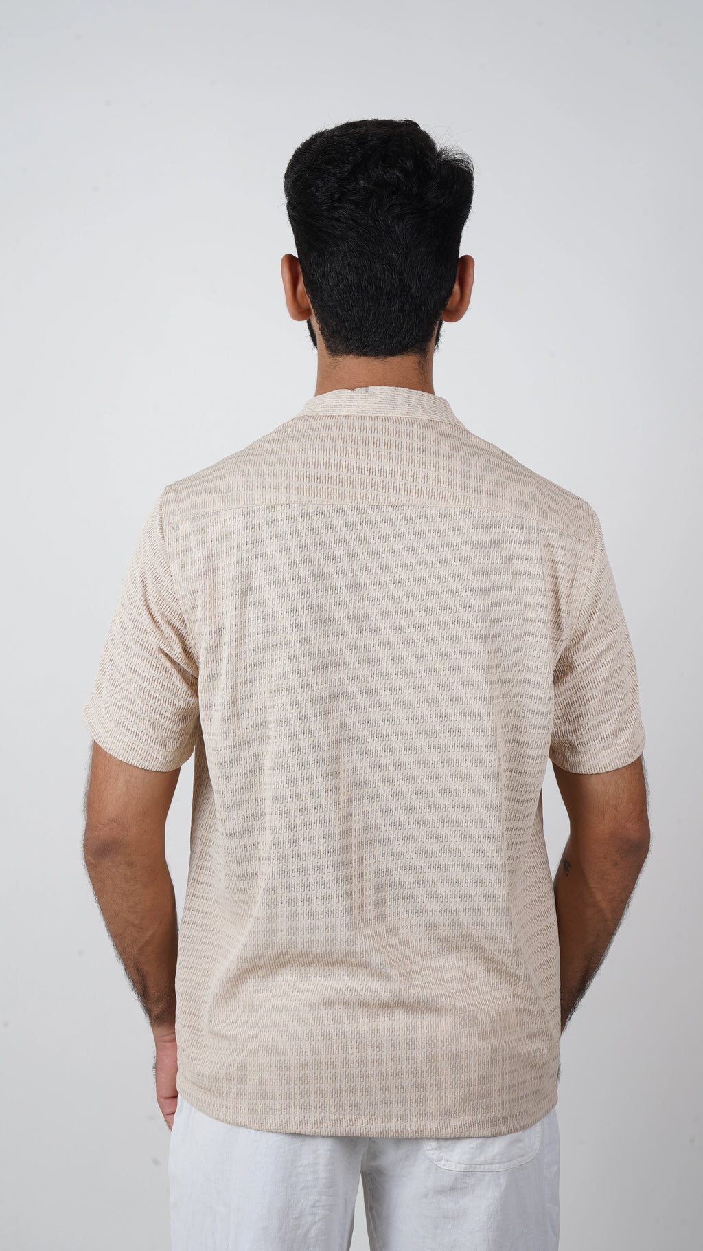 BRO'S VANITY Men's Geometric Jacquard Casual Resort Shirt