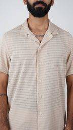 BRO'S VANITY Men's Geometric Jacquard Casual Resort Shirt