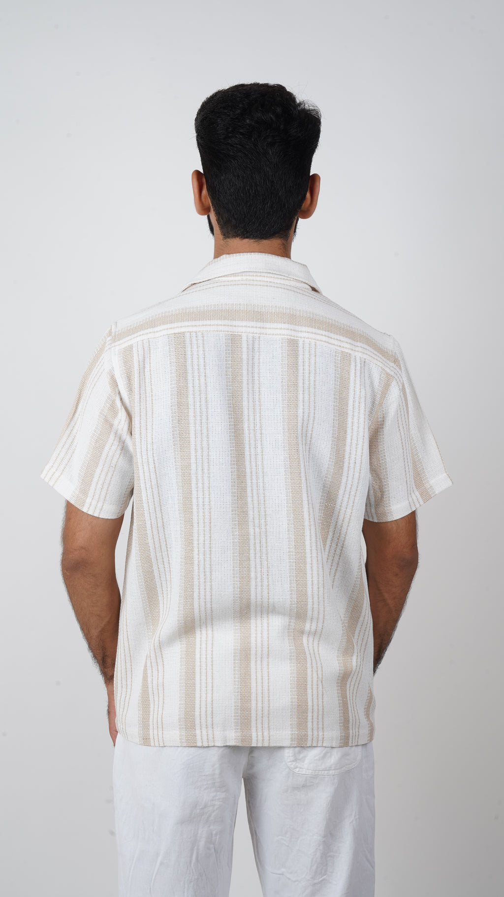 BRO'S VANITY Regular Fit Striped Textured Resort Shirt