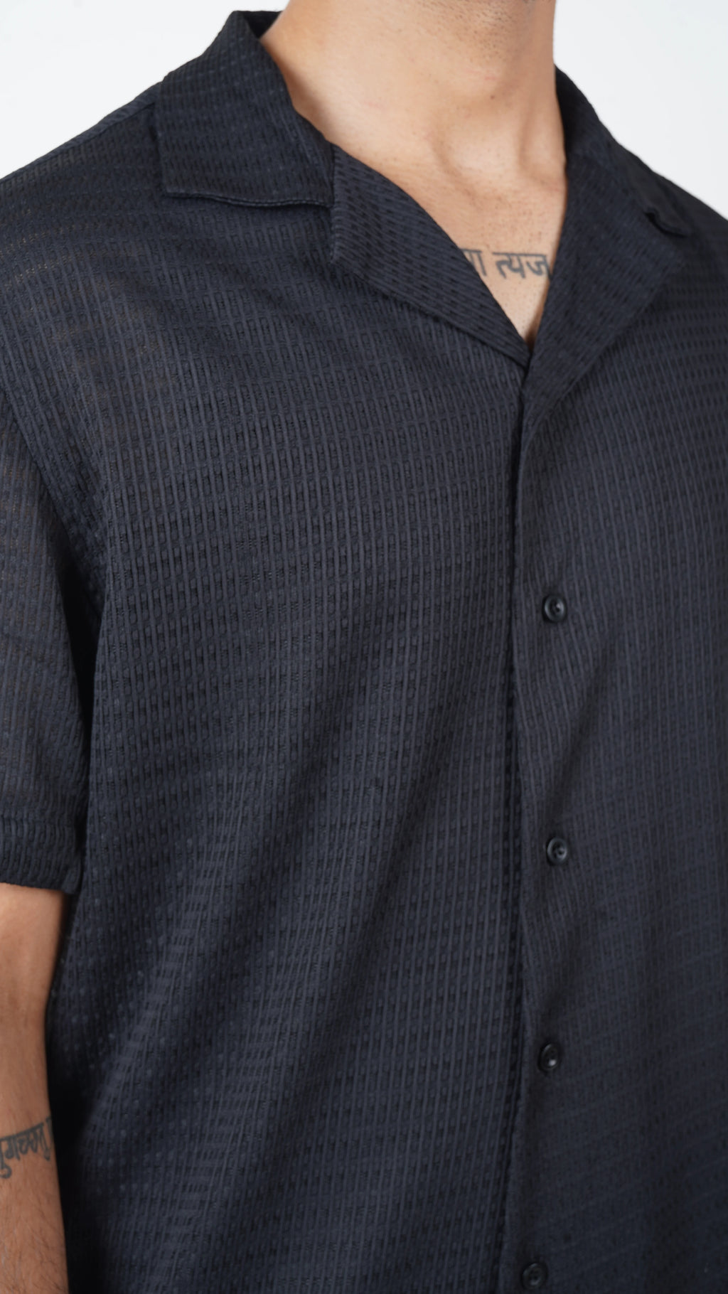 BRO'S VANITY Men's Geometric Jacquard Casual Resort Shirt