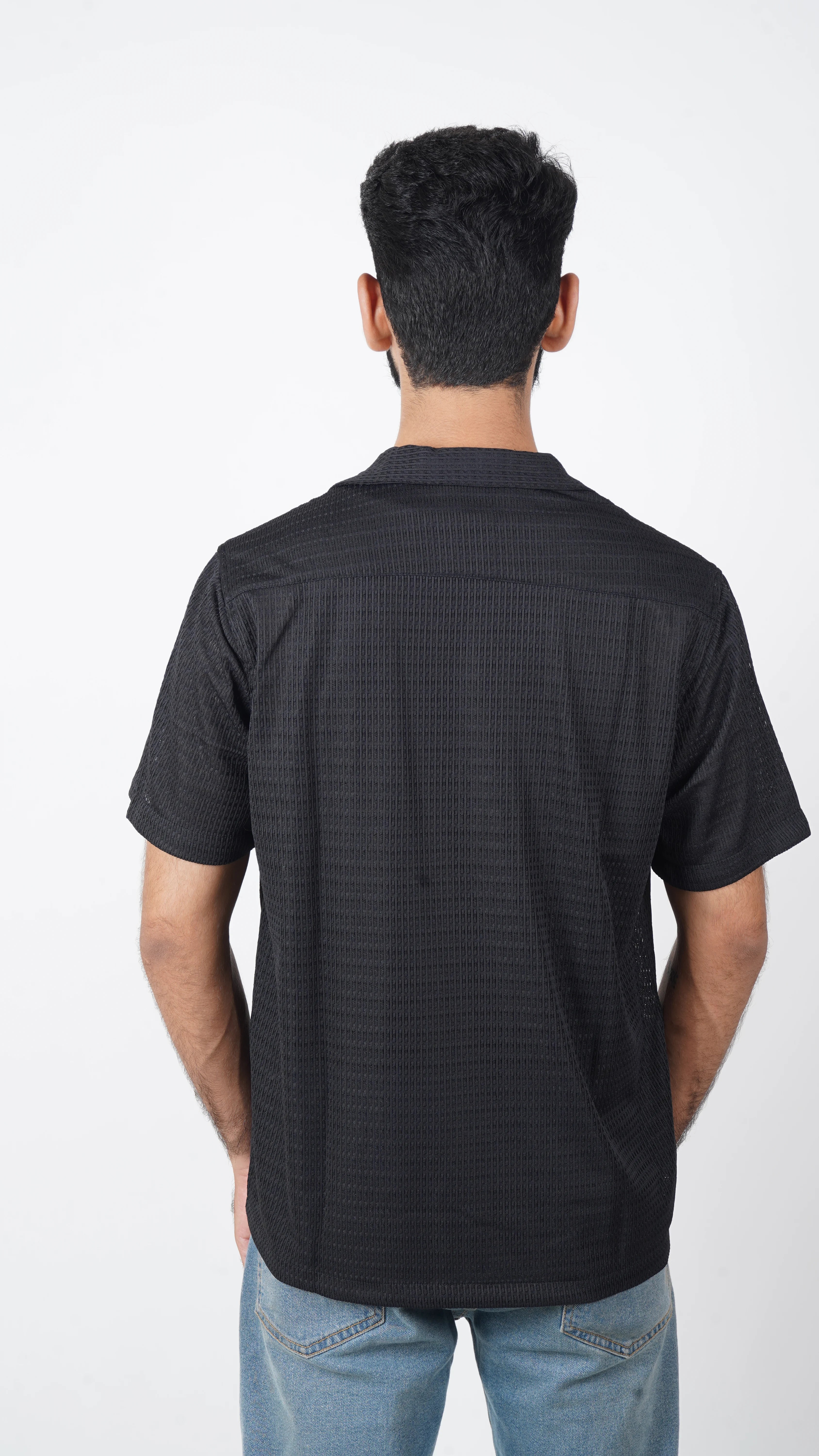 BRO'S VANITY Men's Geometric Jacquard Casual Resort Shirt